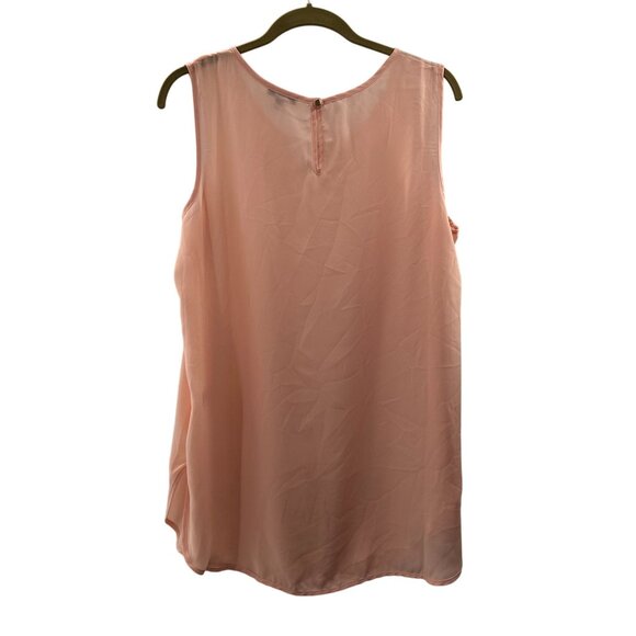 Sami & Jo Plus Size Sleeveless Blush Pink Top Pearl Accent Keyhole Neckline 1X - Picture 8 of 9